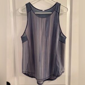 Lululemon Sculpt Tank Brushed Spray Dye White Code Blue